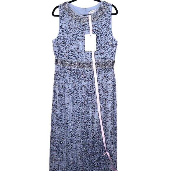 MAC DUGGAL NEW 10839 Sequined Sleeveless Floor LengthDress Slate Blue Women's 8 - Picture 1 of 12